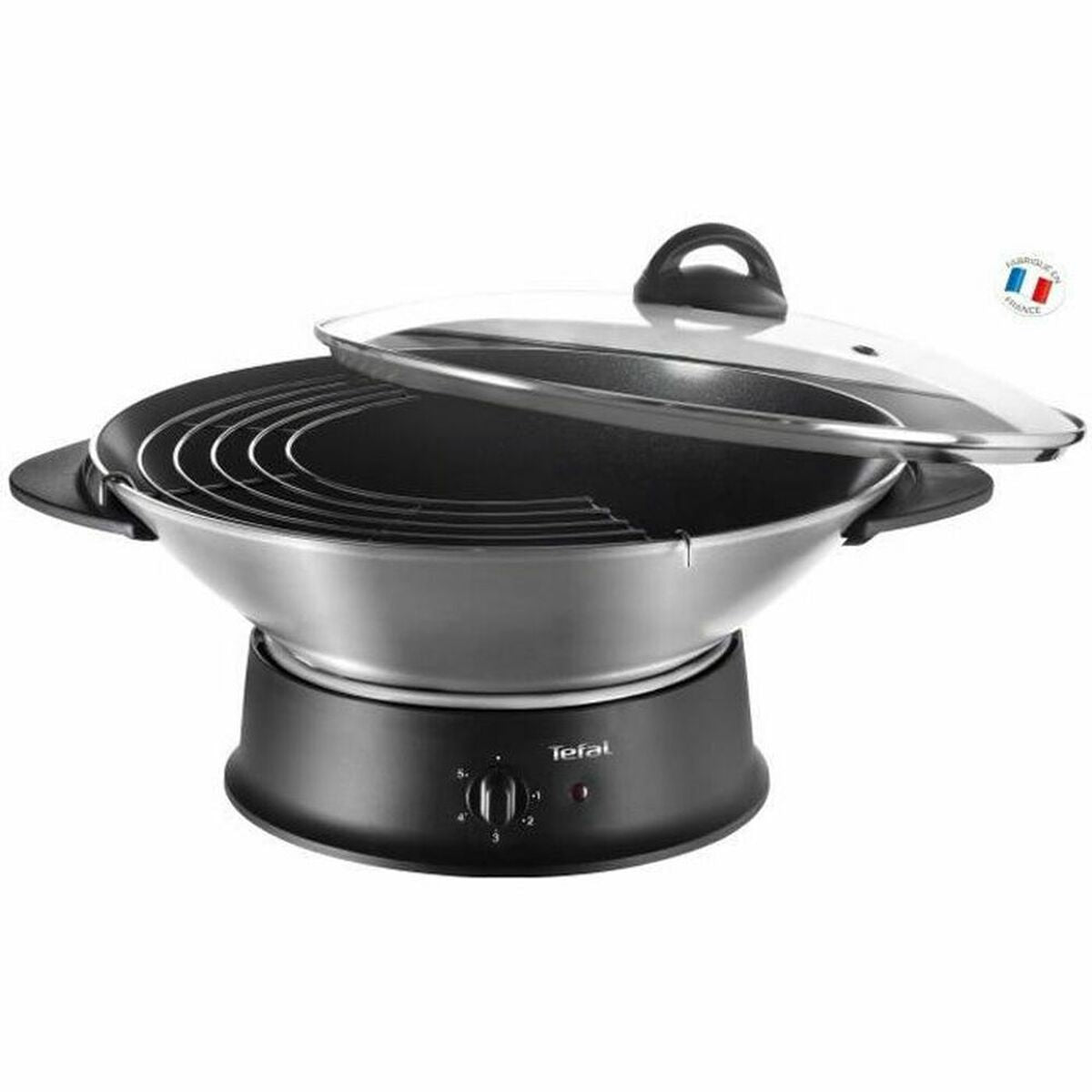 Tefal Wok Pfanne Silber/Schwarz - Aluminium - 1200 W