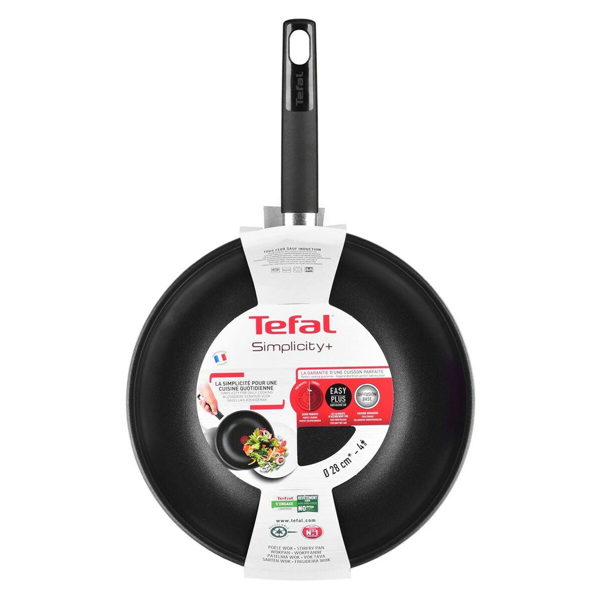 Tefal Wok Pfanne Schwarz  - Aluminium - Durchmesser 28 cm