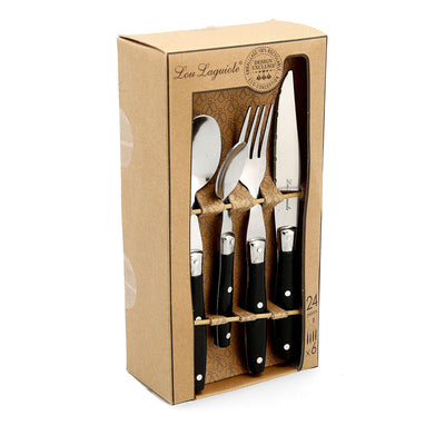 Besteck-Set Laguiole Comptoir Schwarz - 24-teilig