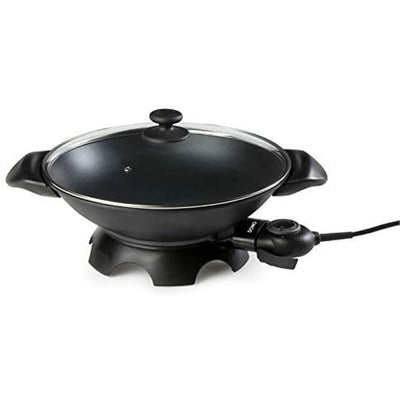 DOMO Wok Pfanne Schwarz - 2000 W - 5 L