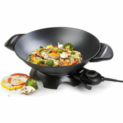 DOMO Wok Pfanne Schwarz - 2000 W - 5 L