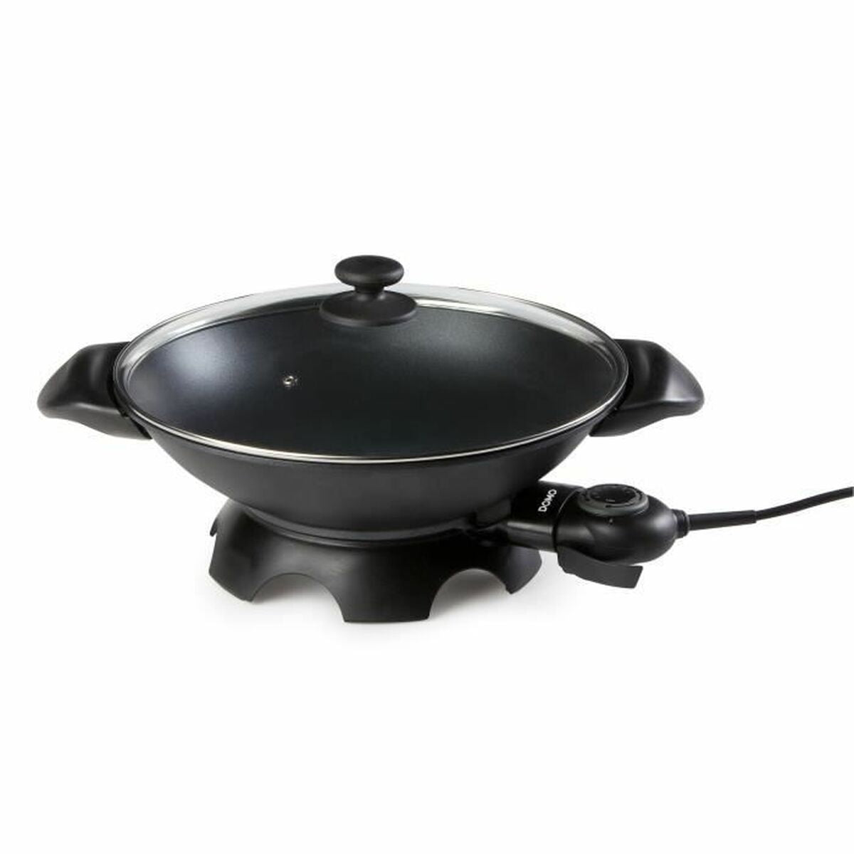 DOMO Wok Pfanne Schwarz - 2000 W - 5 L