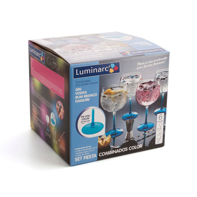 Luminarc Gin Cocktail-Set aus Edelstahl mit Gläser - 6-teilig