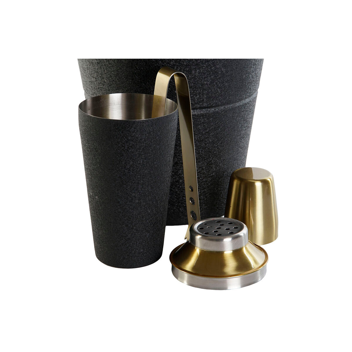 Home Decor Cocktail-Set, Schwarz Gold aus Edelstahl - 7-teilig