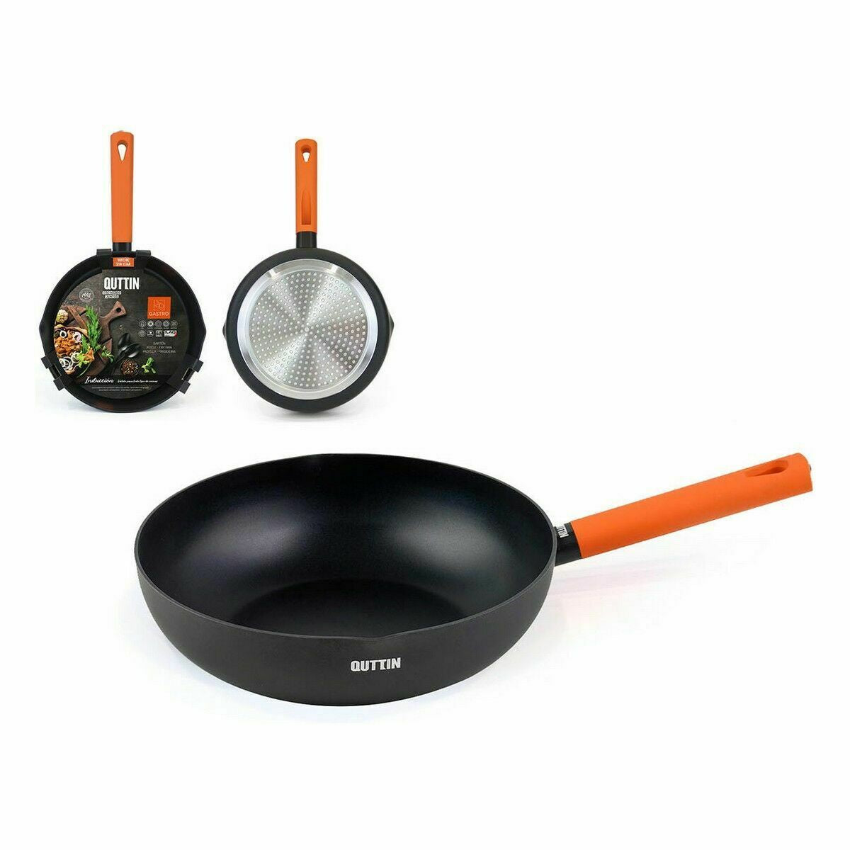 Quttin Wok Pfannen-Set "Gastro" - Schwarz/Orange