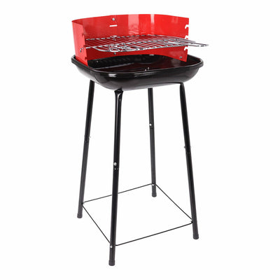 BBQ Kohlegrill mit verstellbaren Standbeinen Rot/Schwarz