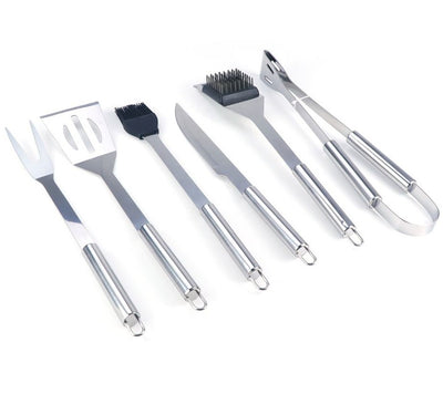 6-teiliges Edelstahl Grill-Set mit Koffer